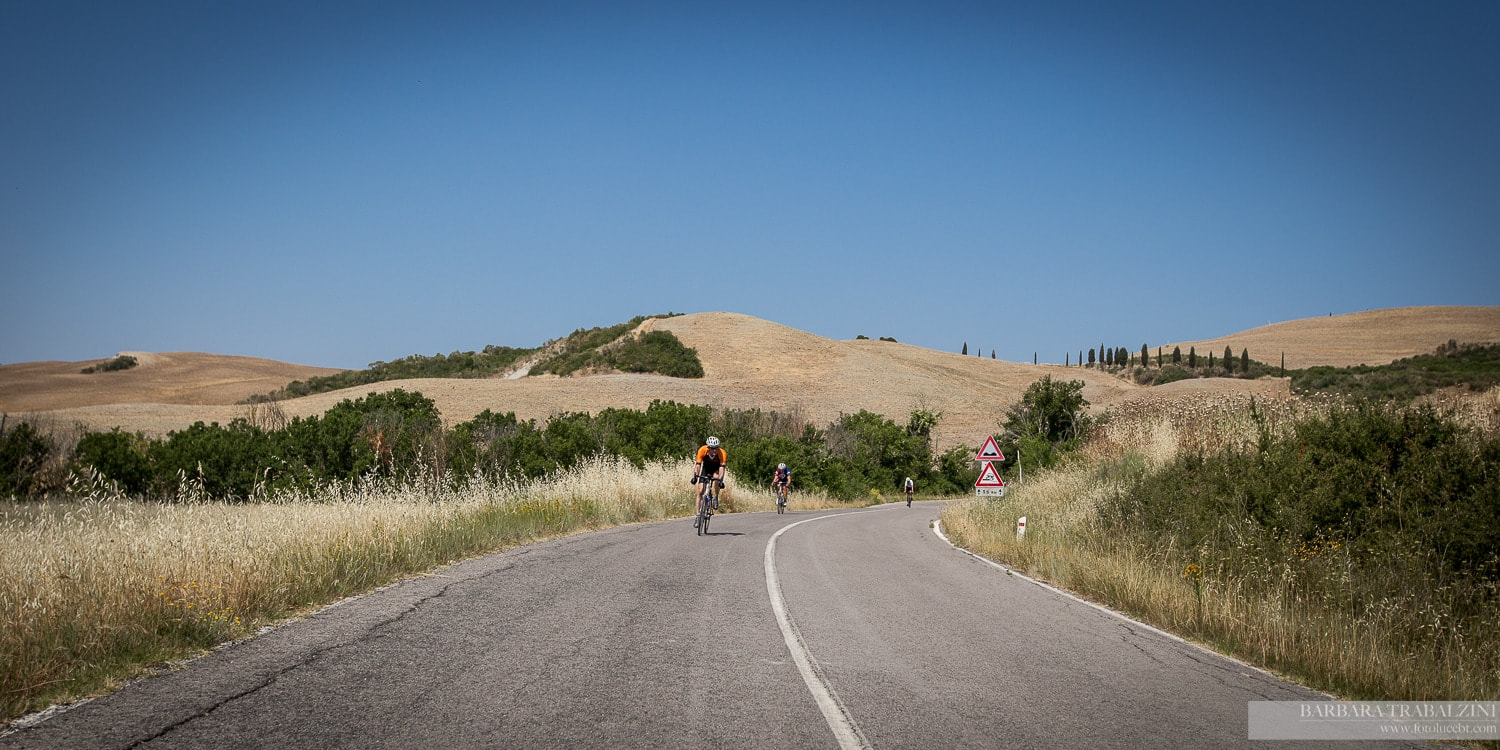 Cyclists riding on an Italian road
